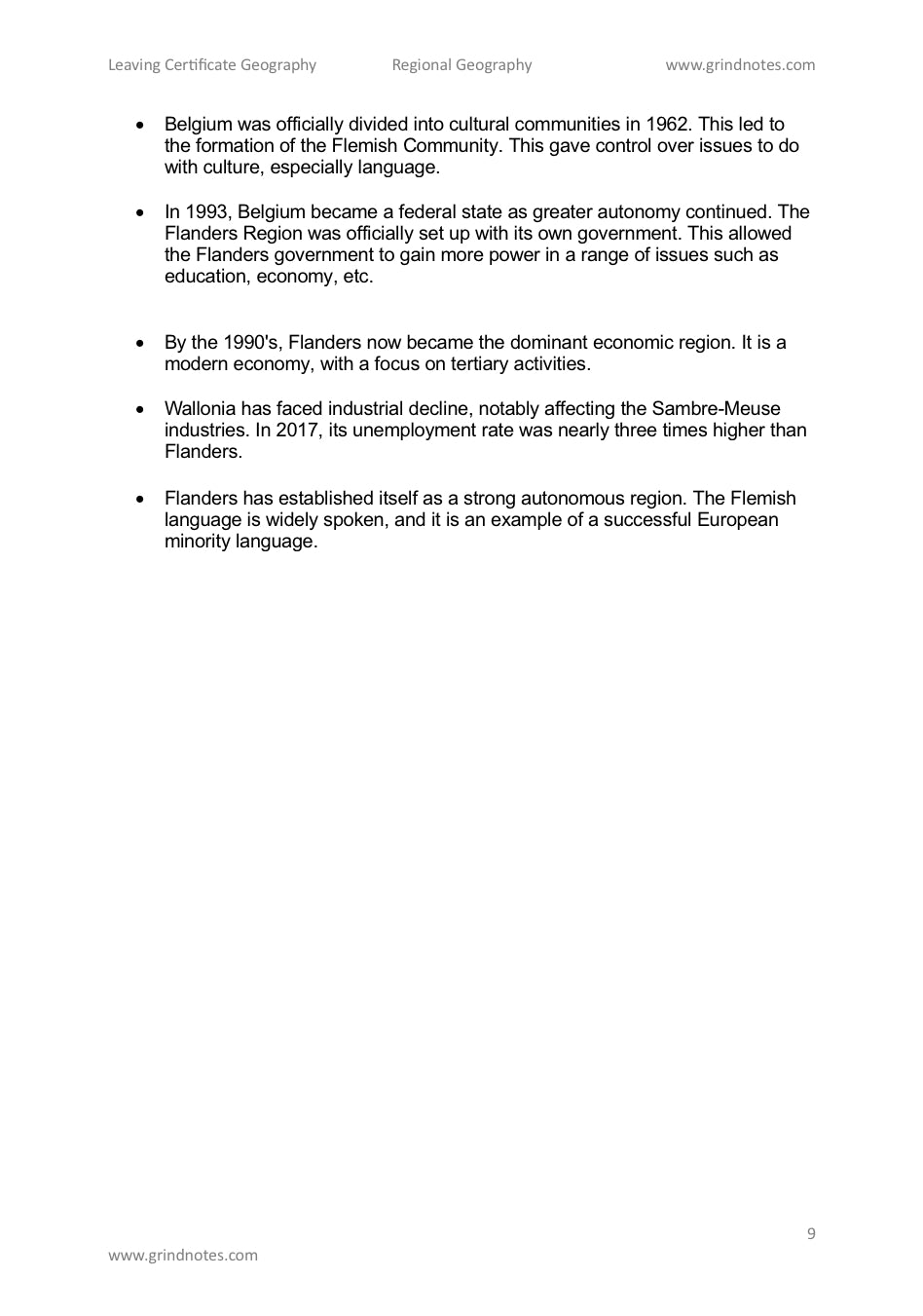 H1 higher level leaving cert geography sample essays - Regional Geography