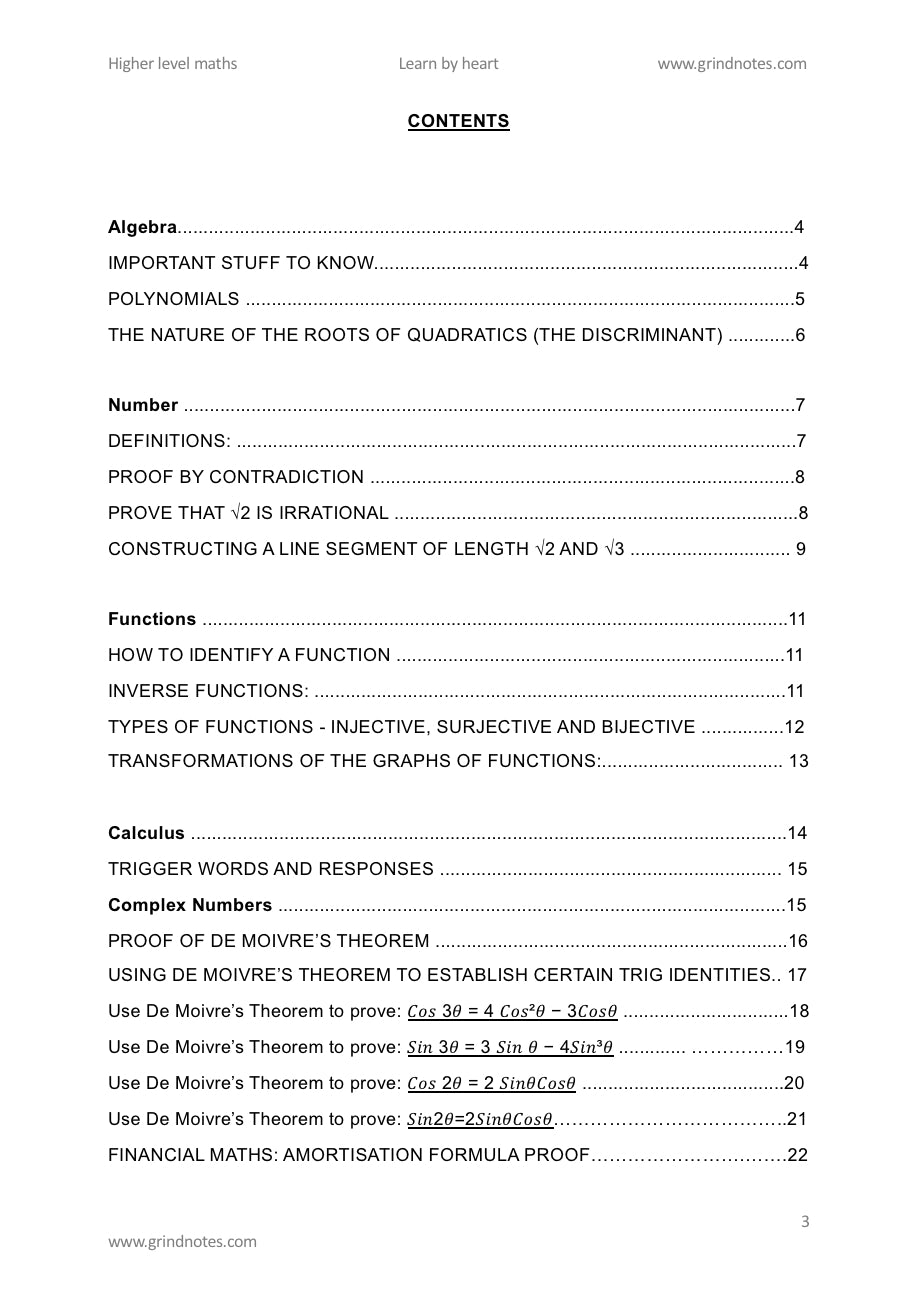 LC Maths - Paper 1 & 2: Complete Learn by Heart Package