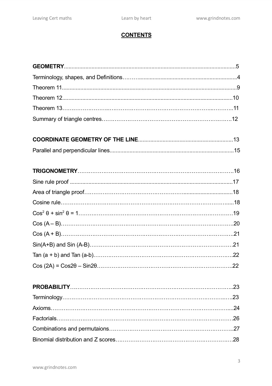 LC Maths - Paper 1 & 2: Complete Learn by Heart Package