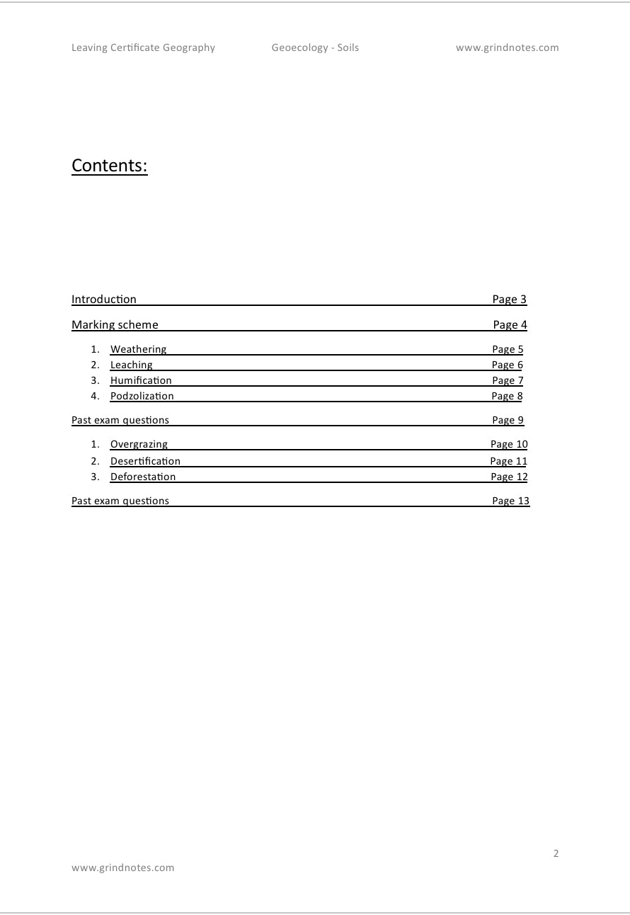 Higher level Leaving cert geography sample essays - Geoecology - Soils