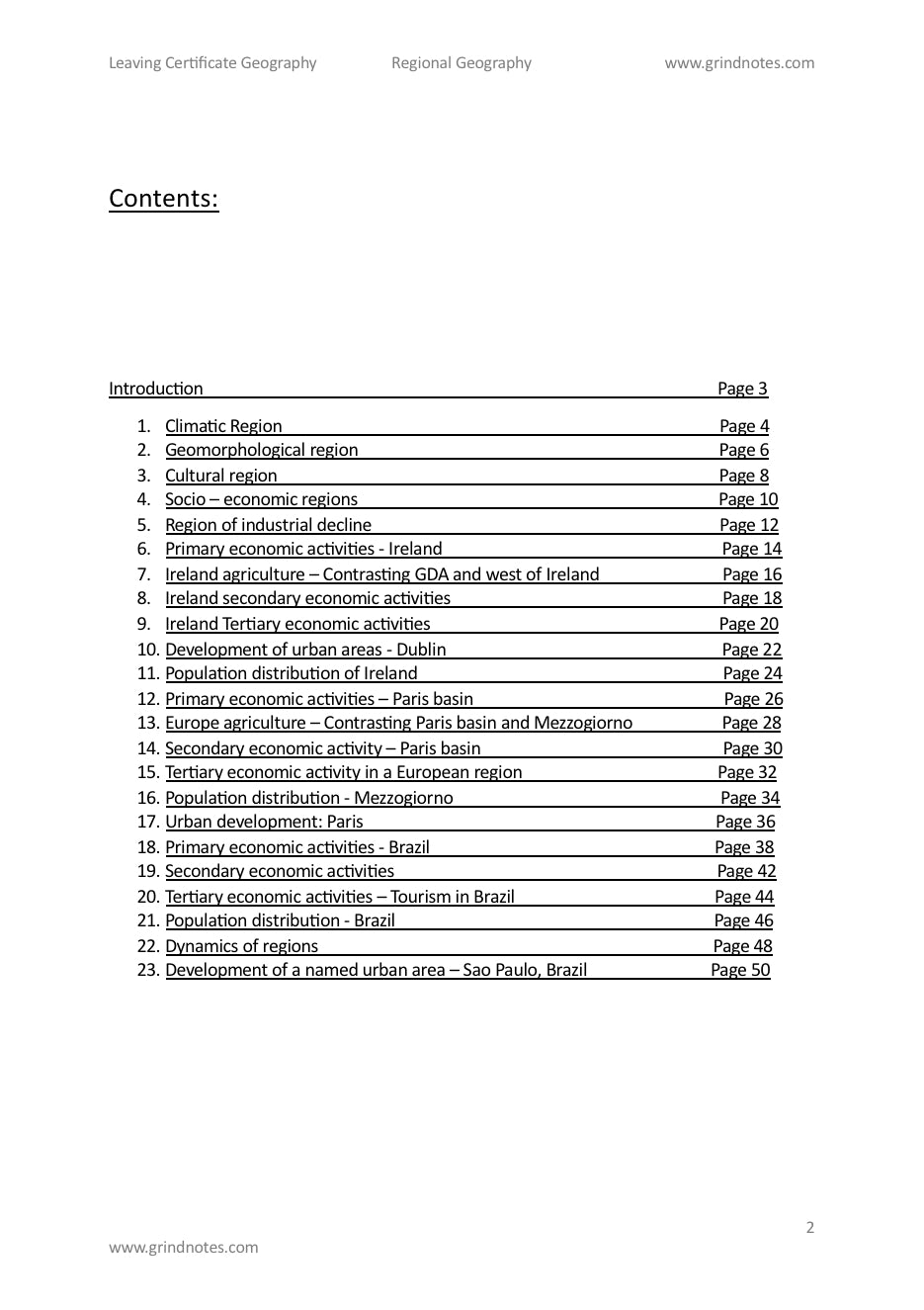 H1 higher level leaving cert geography sample essays - Regional Geography